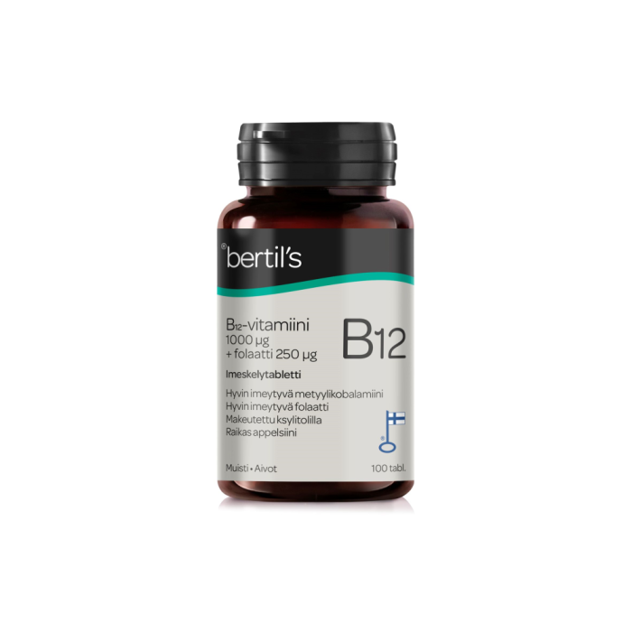 bertils B12-vitamiini + Folaatti 100 tabl kuva 2