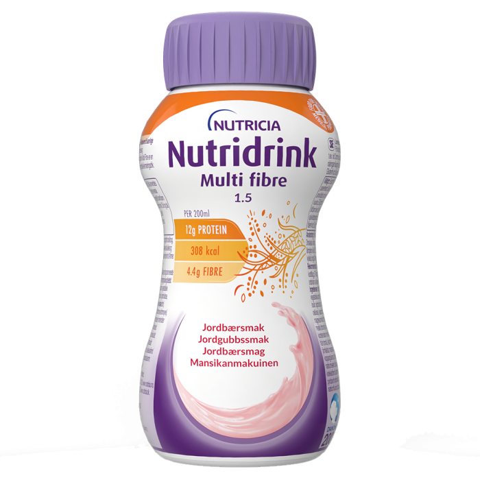 Nutridrink Multi Fibre mansikka 4x200 ml kuva 2