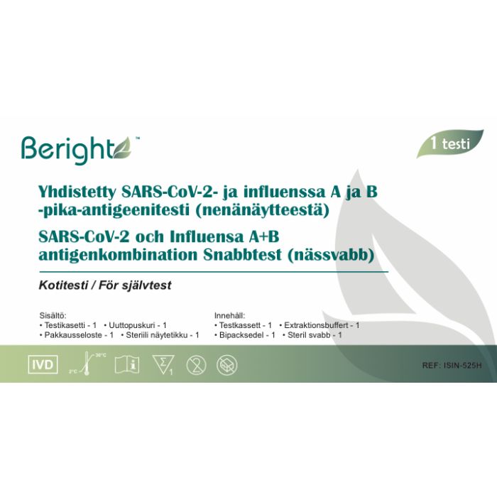Beright Yhdistetty SARS-CoV-2 ja Influenssa A ja B pika-antigeenitesti nenästä 1 kpl