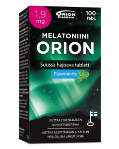 Melatoniini Orion 1,9 mg piparminttu suussa hajoava tabletti 100 kpl