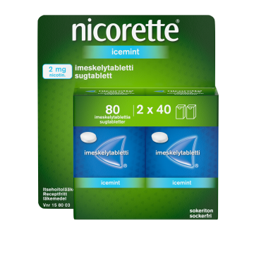 NICORETTE ICEMINT imeskelytabletti 2 mg 2x40 80 kpl
