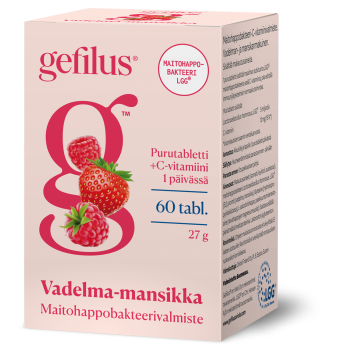 Gefilus Vadelma-mansikka purutabletti 60 kpl