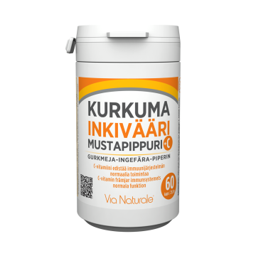 Via Naturale Kurkuma-Inkivääri-Mustapippuri + C-vitamiini 60 kaps