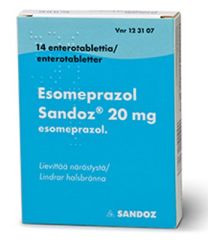 ESOMEPRAZOL SANDOZ enterotabletti 20 mg 14 fol
