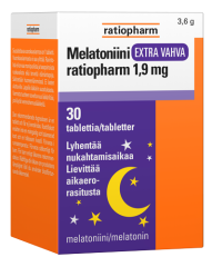 MELATONIINI EXTRA VAHVA RATIOPHARM 1,9 MG 30 tabl