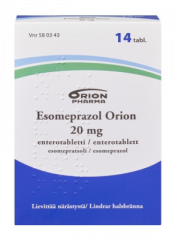 ESOMEPRAZOL ORION 20 mg enterotabl 14 fol