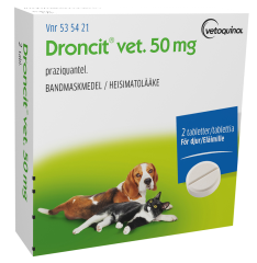 Droncit vet tabletti 50 mg 2 fol